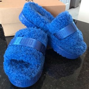 New UGG Fluffita Slipper, Classic Blue Slip On, Royal Blue Cozy Slide, UGGs, 7